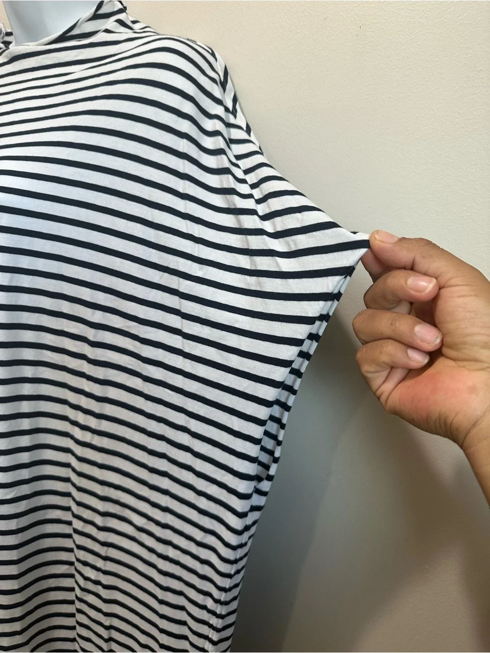 Frank & Eileen Black and White Striped Midi Dress 100%Cotton